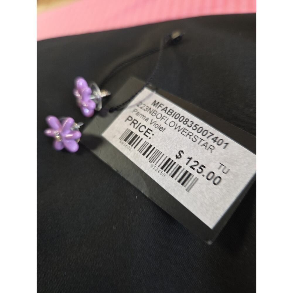 Maje Purple Flower Earrings New $125 - Picture 5 of 7